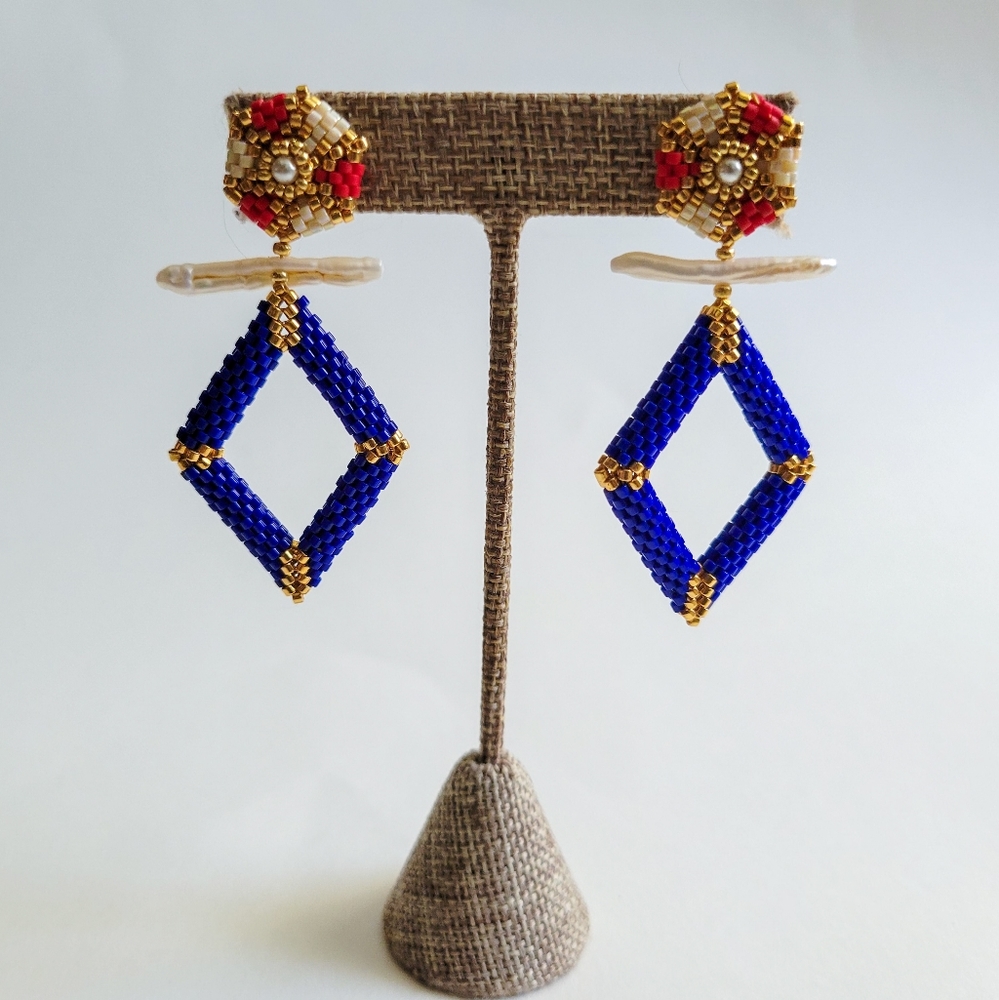 "Ahoy There!" Handcrafted Geometric Earrings